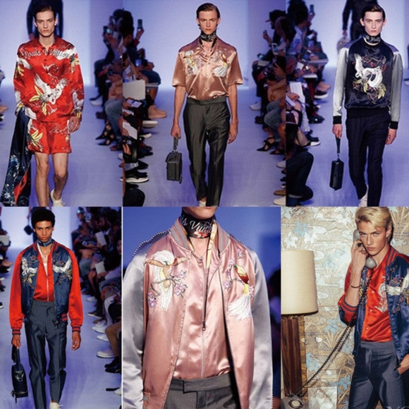 🎀NEW Unisex Satin Baseball Crane Embroidered  Streetwear Outerwear Jacket - Picture 4 of 14